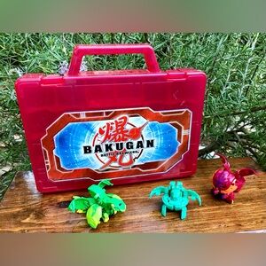 BAKUGAN Red Plastic Case 3 Spring Open Battle Brawlers Figures Character TV Toys